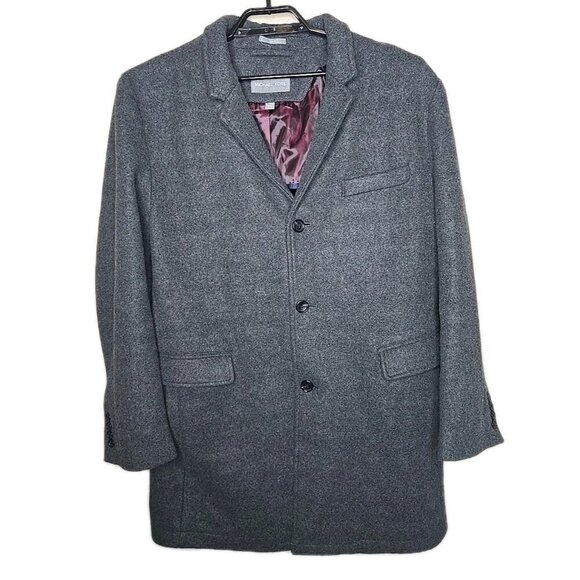 Michael Kors Men’s Overcoat Slim Fit Size XL Gray Stretch Wool Blend Coat t11